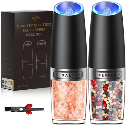 Gravity Electric Salt And Pepper Grinder Set Automatic Shakers Kitchen dealsniper-net Batteries