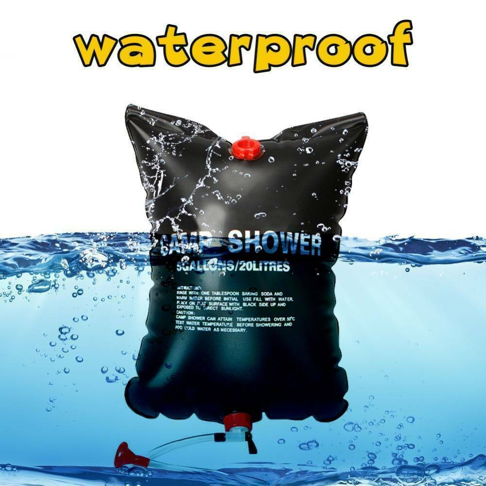 20L Camping Shower Portable Compact Solar Sun Heating Bath Bag Outdoor Travel Outdoor DealSniper.net