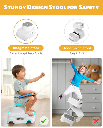 Padded 2-Step Step Stool 2-Step Footstool - Step Stool Non-slip Kitchen Gym From House