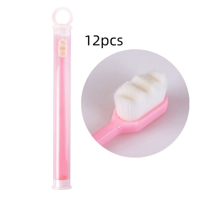 Ultra-fine Toothbrush Super Soft Bristle Deep Cleaning Brush Kids DealSniper.net 12pcs Wavy Pink