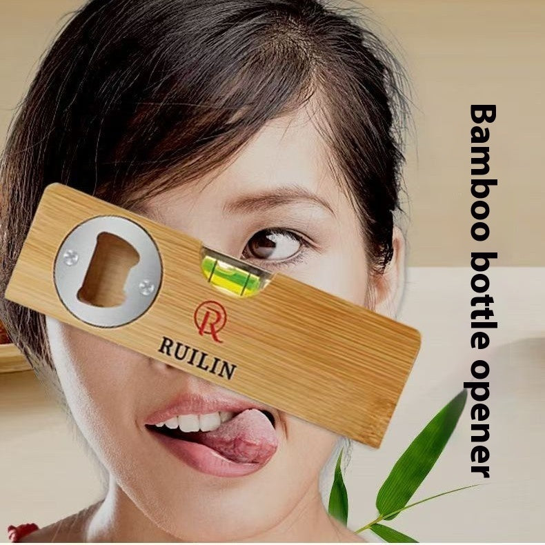 Wooden Multifunctional Level Bottle Opener Kitchen DealSniper.net