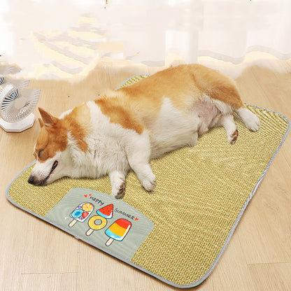 Pet Mat Ice Cool Grass Mat Dog's Nest Tengzhu Cooling Pets dealsniper-net