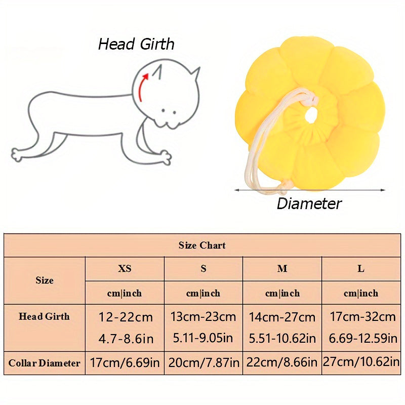 Cat Small Dog Recovery Collar, Cute Sunflower Neck Cone Pets Gym From House