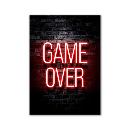 Nordic Neon Advertising Game Canvas Core Home Decor dealsniper-net 13style 30x40cm