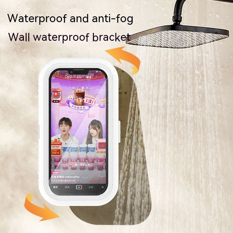 Bathroom Rotatable Waterproof Mobile Phone Box Punch-free Electronics Gym From House