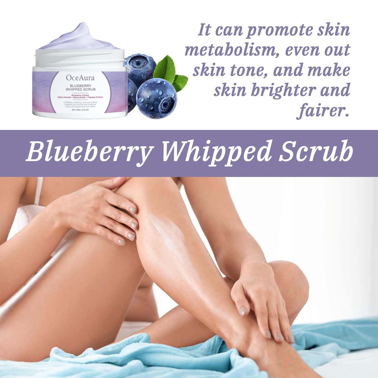 OceAura Blueberry Whipped Scrub Exfoliating Tender Lighten Beauty DealSniper.net