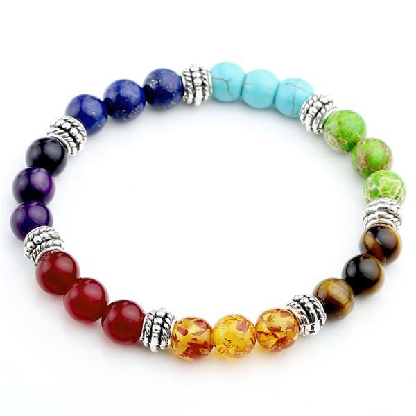 Agate molten rock 8mm energy volcanic stone chakra colorful beads bracelet string Jewelry dealsniper-net Color