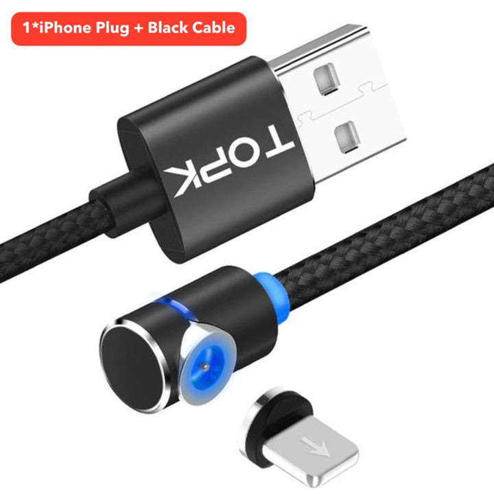 Magnetic Cable Micro Usb Cable 360 Degree Magnetic Charge Electronics DealSniper.net Black 3FT IPhone