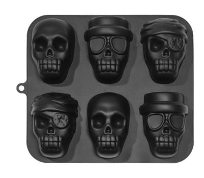 Creative 3D Mold Skull Silicone Ice Box Kitchen dealsniper-net Black A