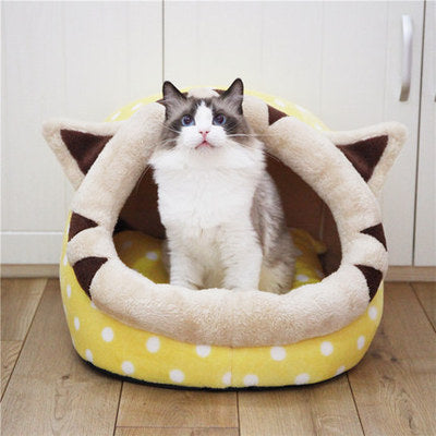 Cat Bed Indoor Soft Cats Houses Warm Cozy Cushion Pets dealsniper-net