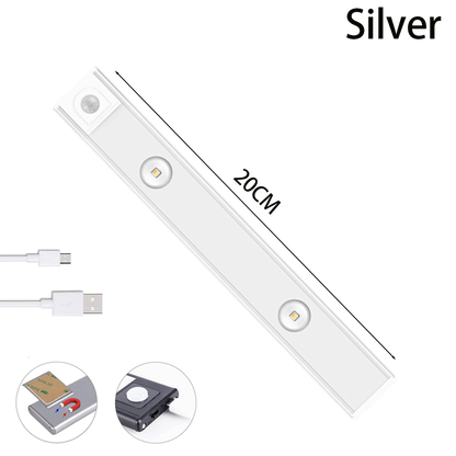 USB LED Night Light Motion Sensor Wireless Thin LED Home DealSniper.net Silver 20cm 1PC