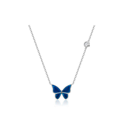 S925 Sliver Color-changed Butterfly Necklace Fashion Novelty Jewelry Jewelry dealsniper-net White sliver