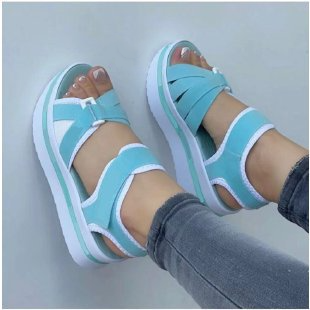 Bandage Design Shoes Women Platform Sandals Summer Women dealsniper-net Light blue Size36
