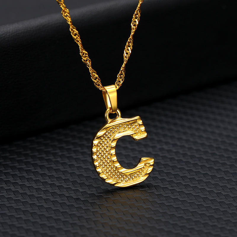 26 letters gold-plated pendant necklace Jewelry dealsniper-net C