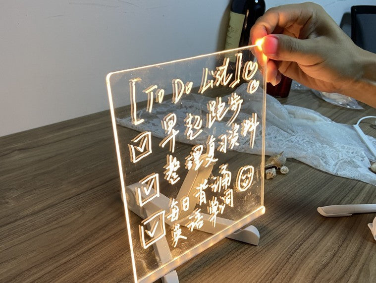 Ins Desktop Ambience Colorful Plug-in Handwriting Board Light Home Decor DealSniper.net 3W Colorful pen 15x15CM