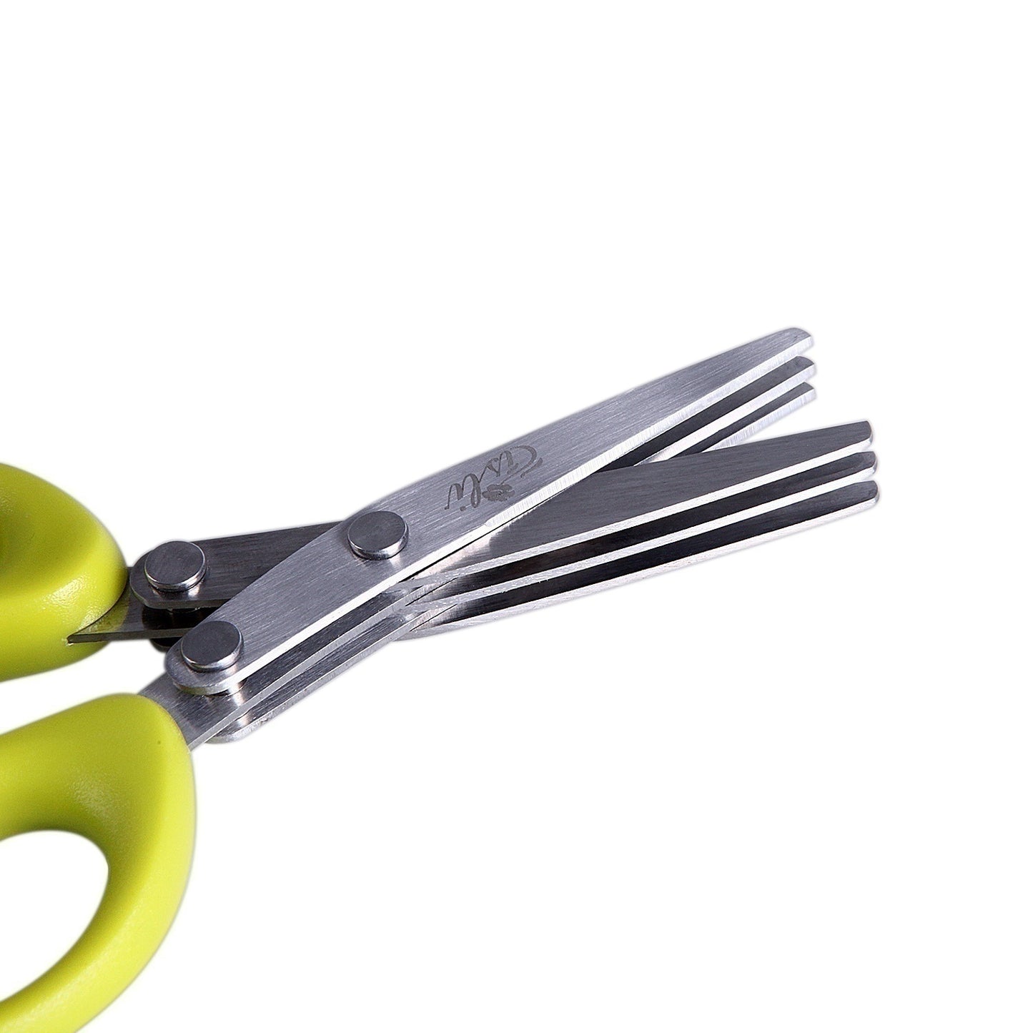 Multifunctional Multi-layer Green Onion Scissors Stainless Steel Kitchen dealsniper-net Green 3Layers