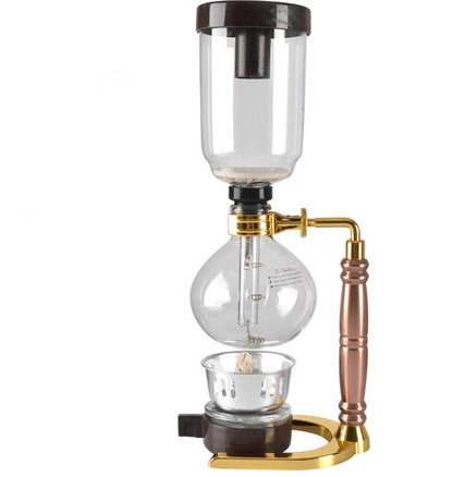 Siphon Coffee Maker Tea Pot Vacuum Coffeemaker Glass Machine Kitchen dealsniper-net Gold