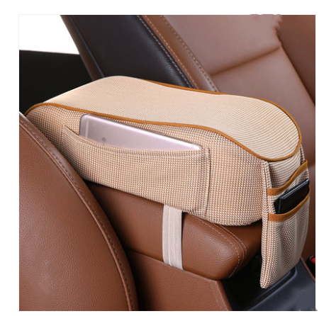 Car armrest box pad central hand box increase pad universal memory Vehicle dealsniper-net Beige