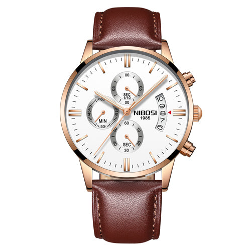 Men Watch Chronograph Sport Mens Watches Top Brand Men DealSniper.net Brown rose white