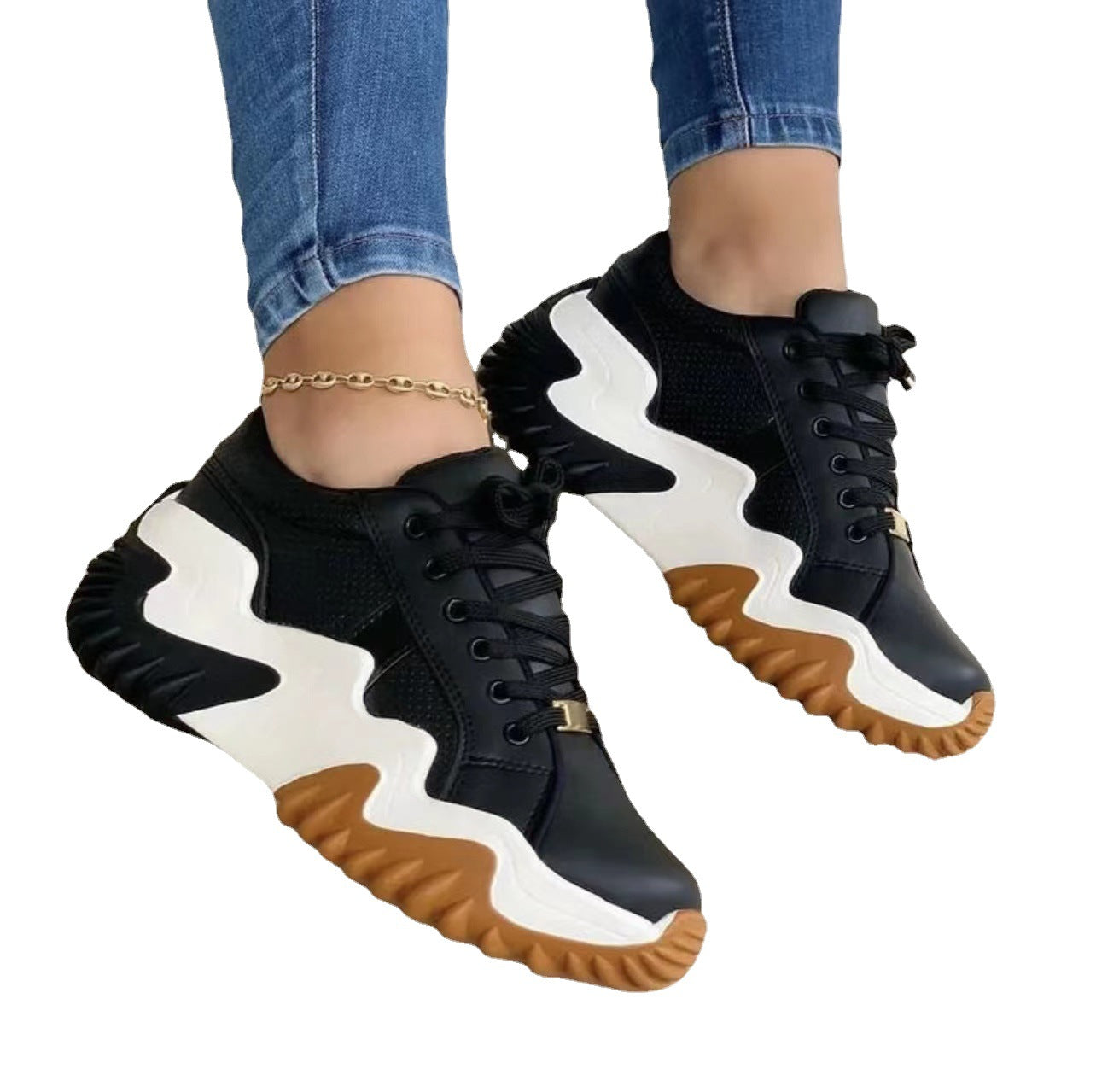 Women Shoes Lace-up Sports Sneakers Women dealsniper-net