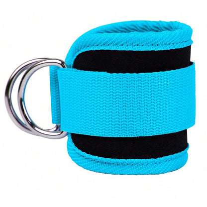Ankle Strap Resistance Bands Hip Leg Strength Pull Rope Fitness Sports DealSniper.net Blue Silver Buckle Net
