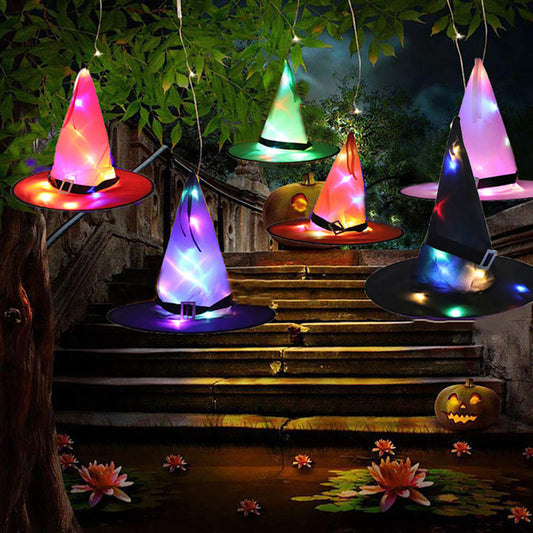 Halloween Decoration Witch Hat LED Lights Halloween Elf Ears Kids