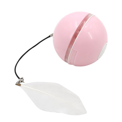 New Automatic LED Intelligent Cat Ball Funny Personality Toy Pets dealsniper-net Pink USB