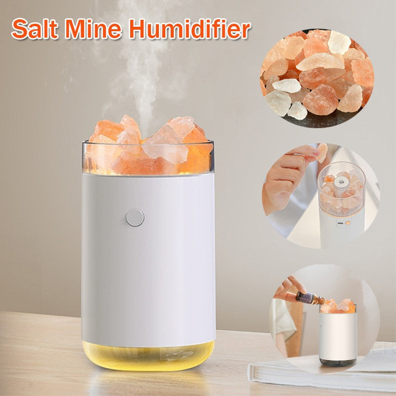 Air Humidifier Crystal Salt Stone Desktop Aromatherapy Essential Oil