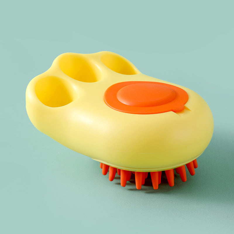 Durable Cat Paw Bath Brush Fine Foaming Labor-saving Pets dealsniper-net Yellow