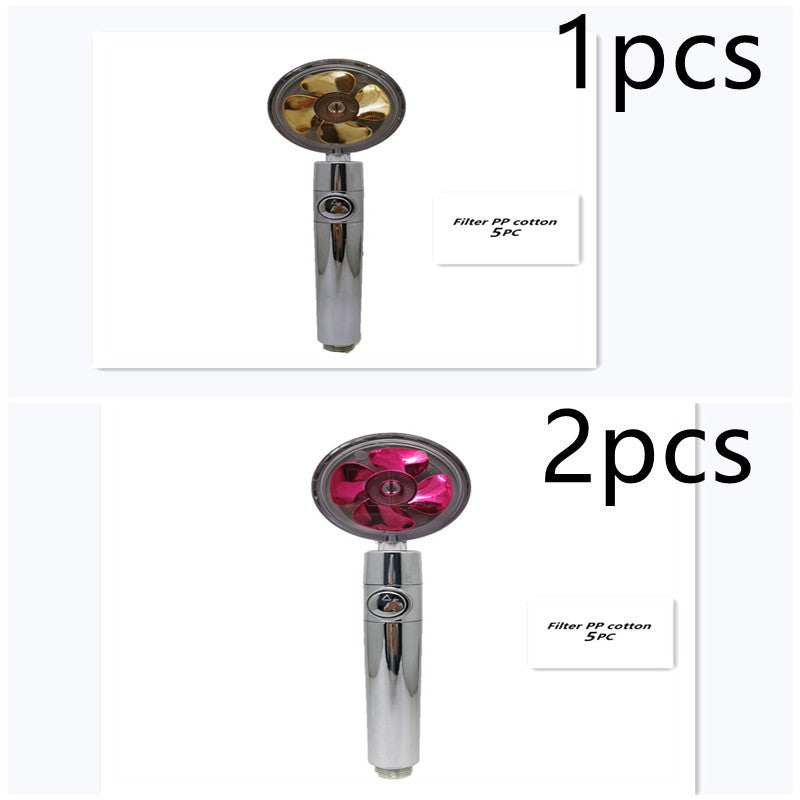 Propeller Driven Shower Head With Stop Button And Cotton Filter House DealSniper.net 10set