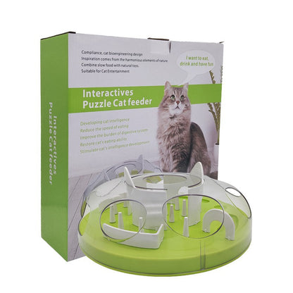Pet Cat Toy Maze Slow Food Bowl Pets Gym From House