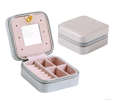 Creative travel portable jewelry box earrings earrings jewelry storage box leather small jewelry bag Jewelry dealsniper-net