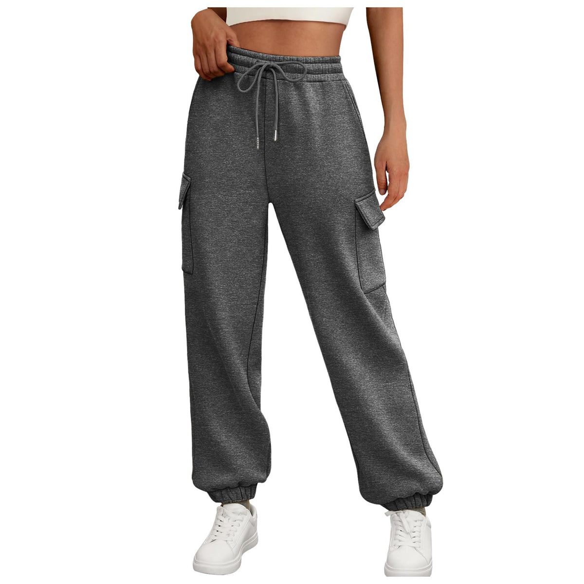 Women's Sweatpants Fleece Lined Baggy Athletic Jogger Women Gym From House Dark Gray 2XL