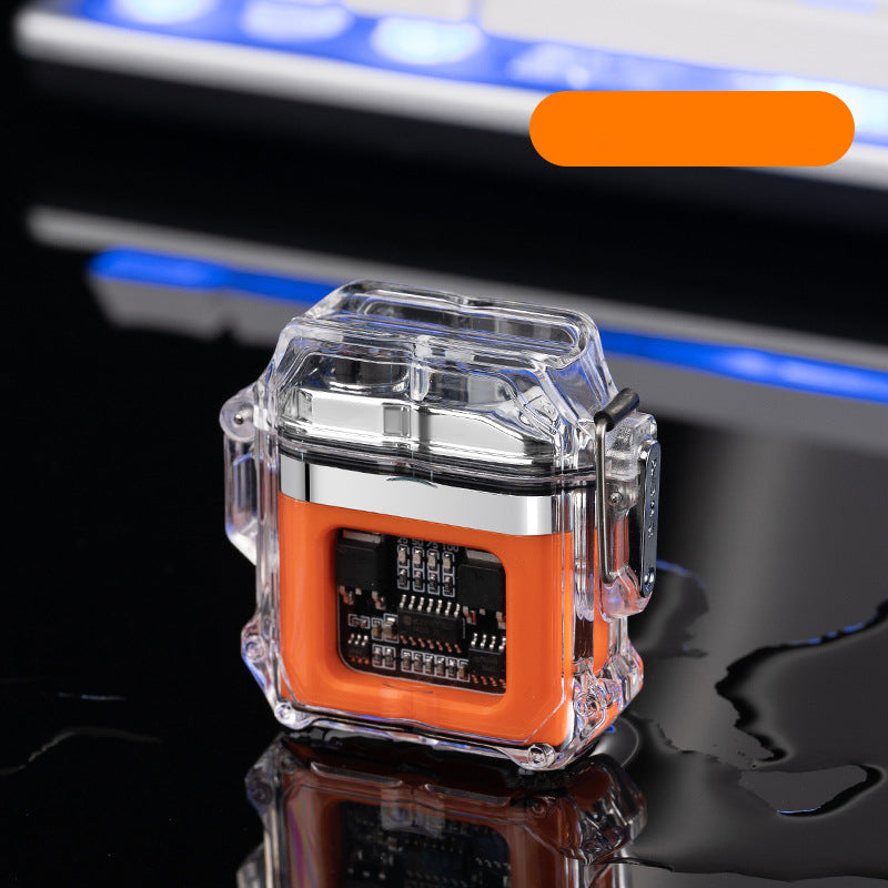 USB Lighter Windproof Double ArcLighter Gadgets Gym From House Orange USB