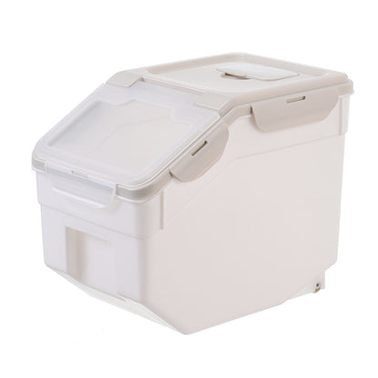 Large Capacity Moistureproof Bucket Container Food Bucket Kitchen Gym From House Beige 10KG