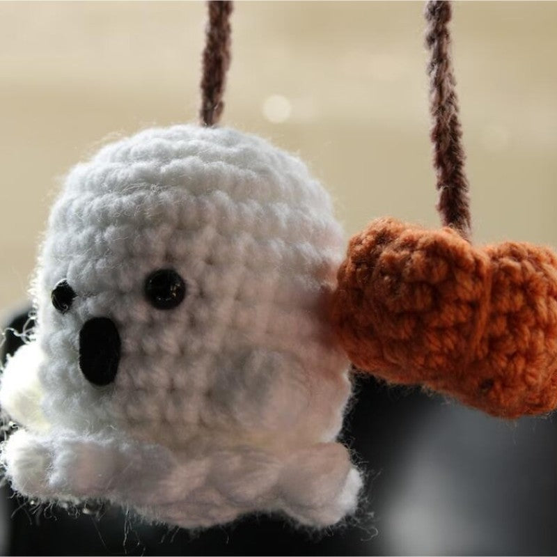 Plush Hand-woven Automobile Hanging Ornament Vehicle DealSniper.net Surprise Ghost Pumpkin 2