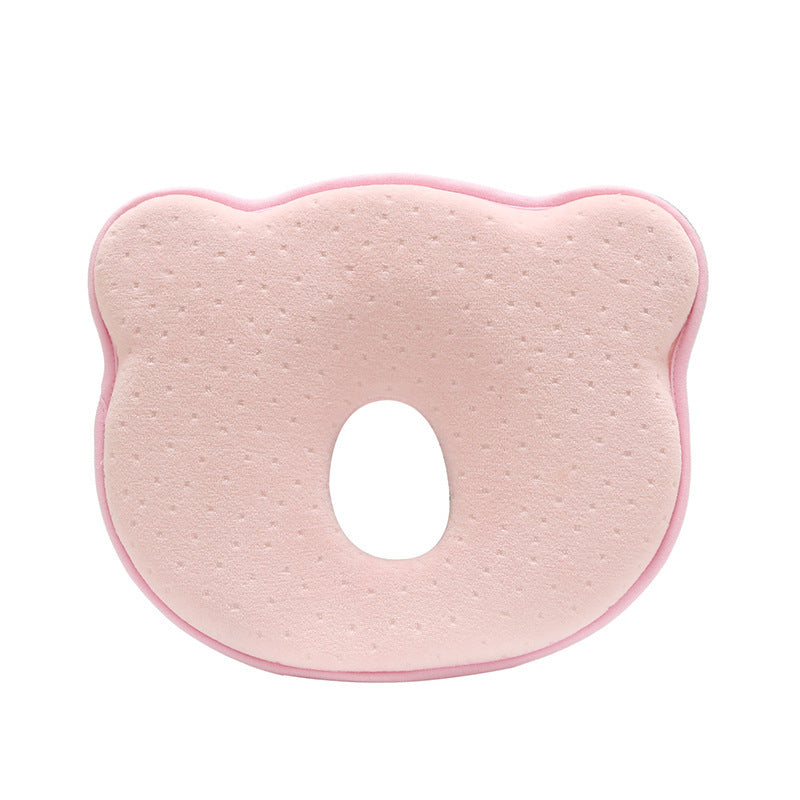 Newborn Infant Anti Roll Pillow Prevent Flat Head Neck Pillow Kids dealsniper-net Pink1