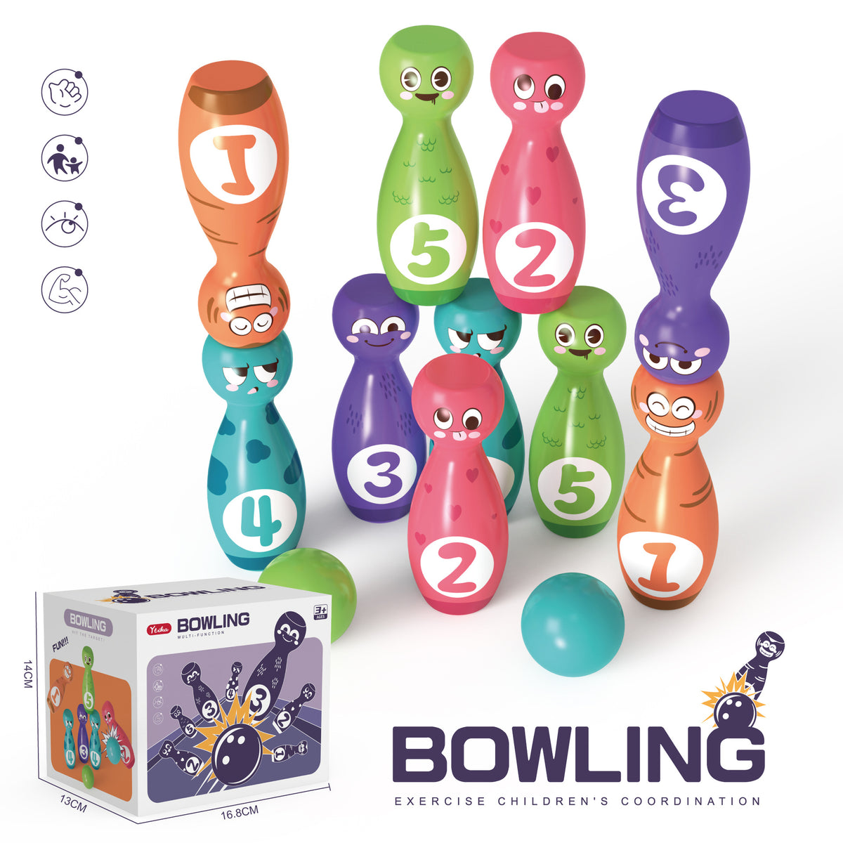 Children's Bowling Toys Suit Indoor Large Kindergarten Sports Toys Kids DealSniper.net Bowling Stacked Fun Bottle Col