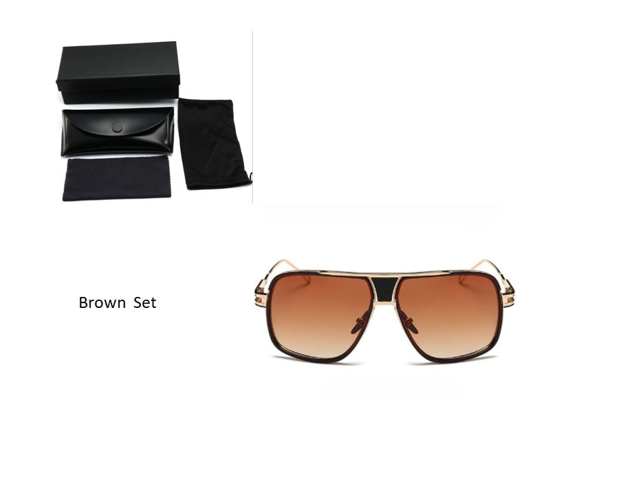 Sunglasses Men Brand Designer Sun Glasses Driving Oculos Men DealSniper.net Gold set
