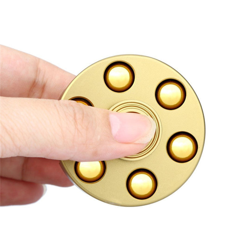 Unique Brass Gun Revolver Bullet Fidget Toy Spinner Hobby dealsniper-net