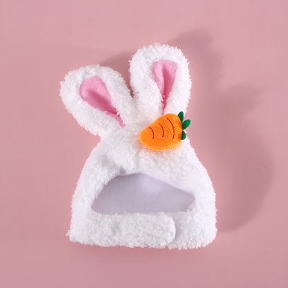 Plush Cartoon Cat Dog Rabbit Ears Cute Easter Decoration Hat Head Cover Pets Products Pets dealsniper-net Carrot rabbit hat