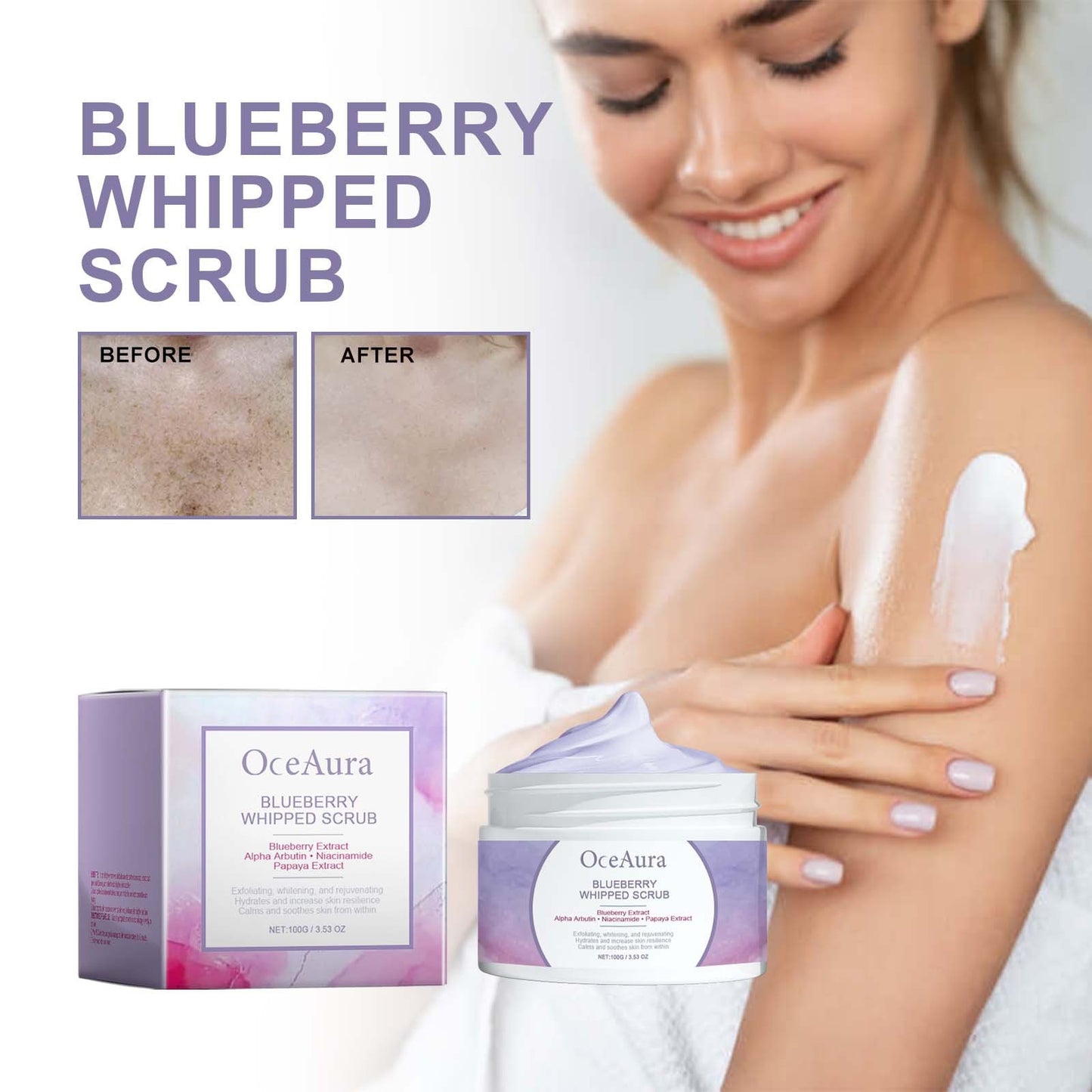 OceAura Blueberry Whipped Scrub Exfoliating Tender Lighten Beauty DealSniper.net