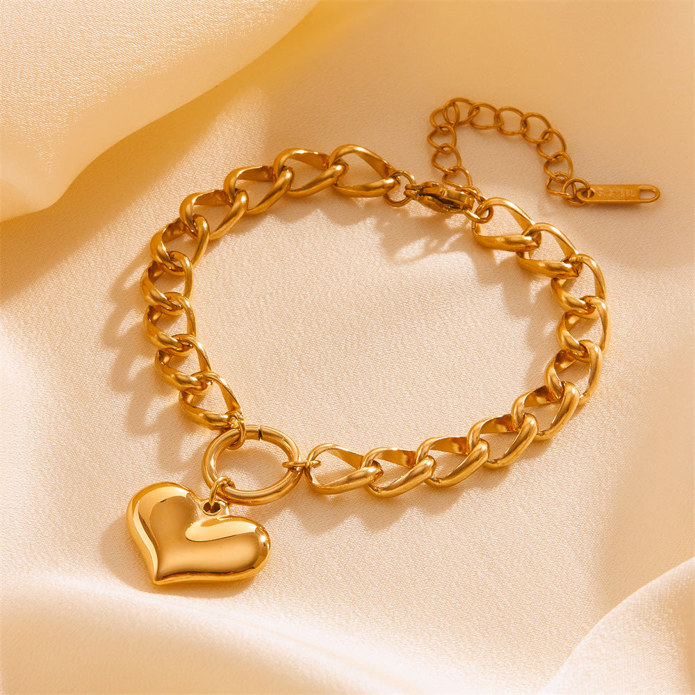 Stainless Steel Fashion Personality Simple Punk Retro Hip-hop Jewelry dealsniper-net Golden N510