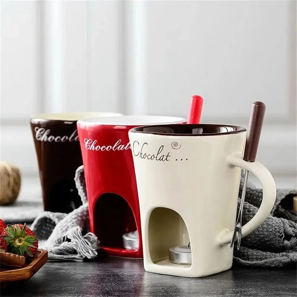 Fondue Mug Set Personal Mini Fondue Pots Chocolate Kitchen DealSniper.net