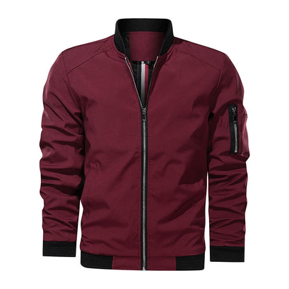 Men Jackets Spring Autumn Casual Coats Bomber Jacket Slim Fashion Male Outwear Men dealsniper-net Red USA 3XL