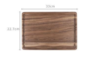 Black Walnut Wood Cutting Board Creative Whole Tray Fruit Kitchen dealsniper-net Rectangular S