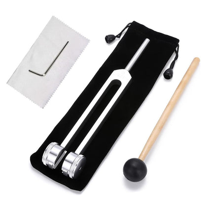 128 Hz Tuning Fork Set Weighted Bio-Acoustic Tuning Fork Beauty DealSniper.net Silver