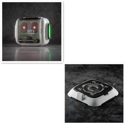 New Mechanical Space Capsule Bluetooth Headset Noise Reduction Electronics DealSniper.net White Set