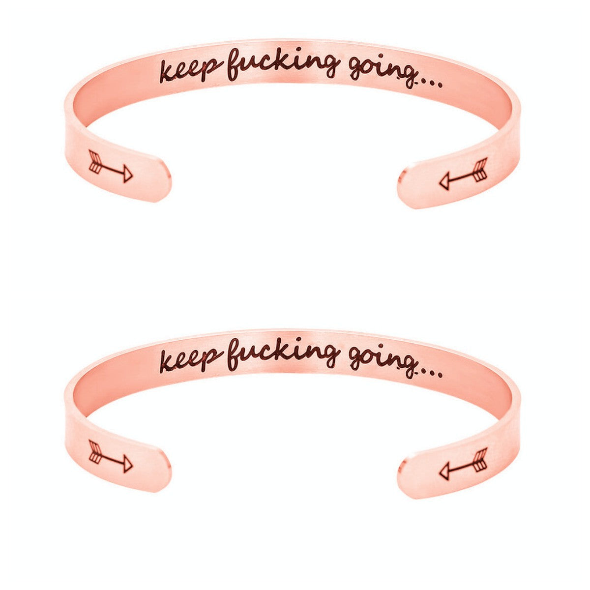 Mantra Bracelet With Quotes Stainless Steel Cuff Inspirational Jewelry Graduation Gift Jewelry dealsniper-net Rose Gold 2pcs