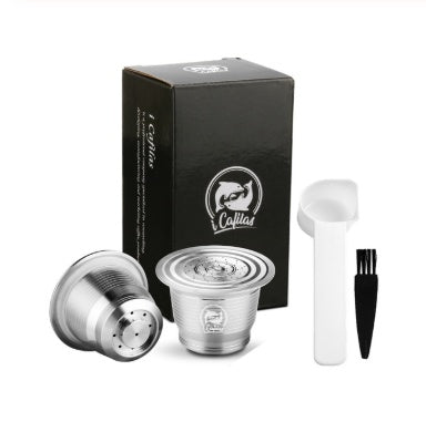 Stainless Steel Reusable Nespresso Refillable Coffee Capsule Pod Filter Kitchen DealSniper.net